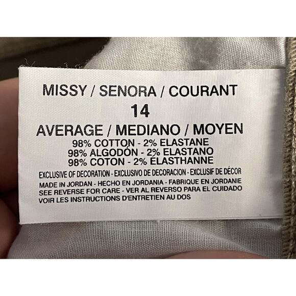 Gloria Vanderbilt Jeans Womens 14 Khaki Amanda Average Missy Stretch Twill Pants - Picture 12 of 14